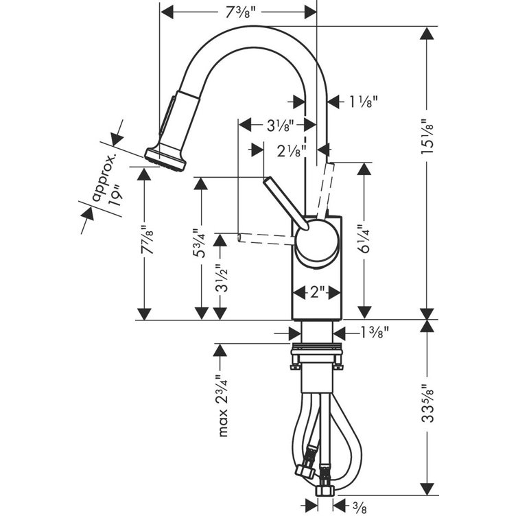 Talis S Modern Steel Optik Pull-down Kitchen Faucet with Spray
