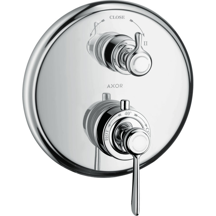 Polished Nickel Wall-Mounted Thermostatic Shower Trim