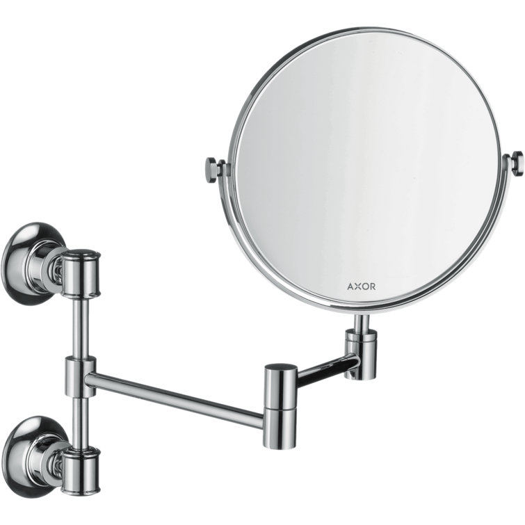 Polished Nickel Wall Mounted Extendable Shaving Mirror