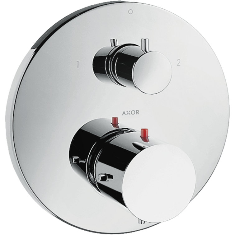 Chrome Wall-Mounted Thermostatic Shower Trim with Diverter