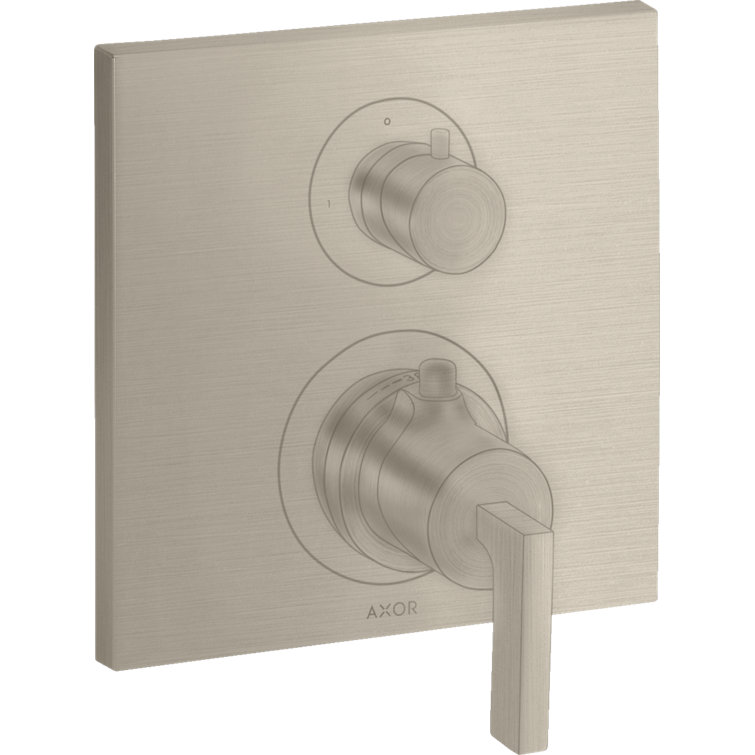 Brushed Nickel Wall-Mounted Lever Shower Trim