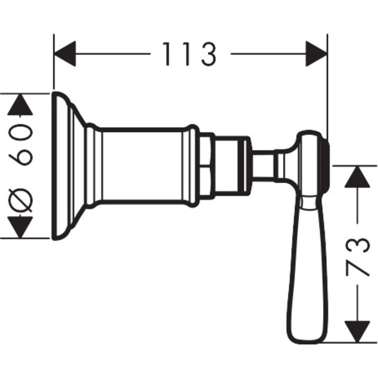 Modern Polished Nickel Wall-Mounted Shower Trim with Lever