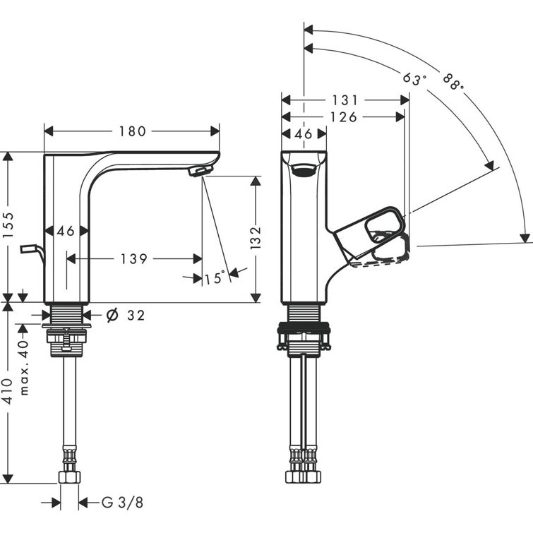 Chrome Single-Handle Modern Bathroom Faucet with Drain Assembly