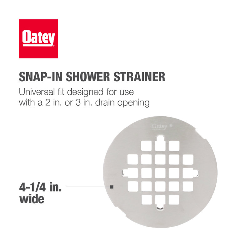 Universal 4-1/4 Inch Brushed Nickel Stainless Steel Shower Strainer