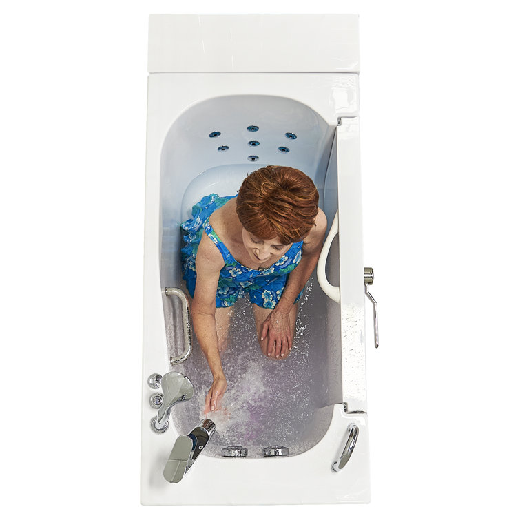 Wheelchair Accessible 26" x 52" White Acrylic Walk-In Bathtub