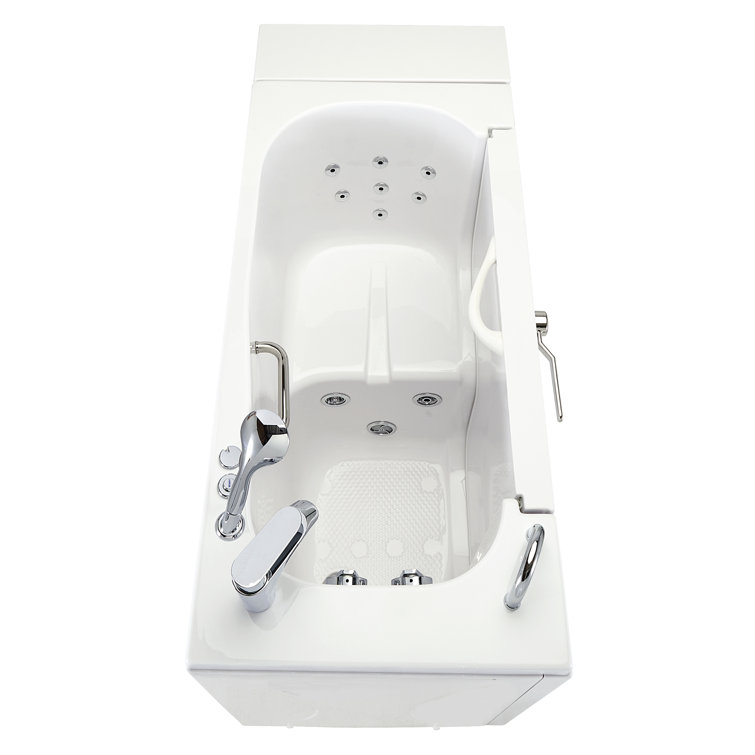 Wheelchair Accessible 26" x 52" White Acrylic Walk-In Bathtub