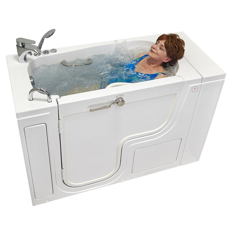 Wheelchair Accessible 26" x 52" White Acrylic Walk-In Bathtub