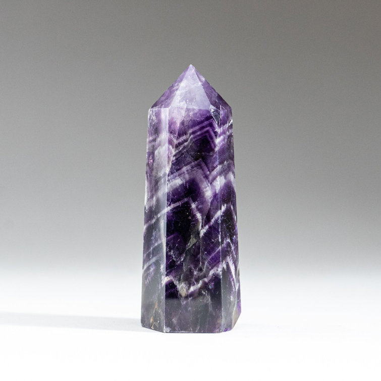 Polished Chevron Amethyst Crystal Point, 3.5-4.5 Inches