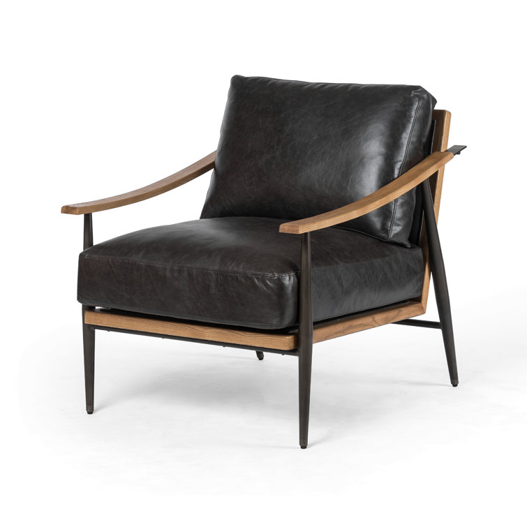 Sonoma Black Leather Modern Accent Chair