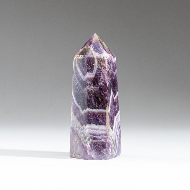 Polished Chevron Amethyst Crystal Point, 3.5-4.5 Inches