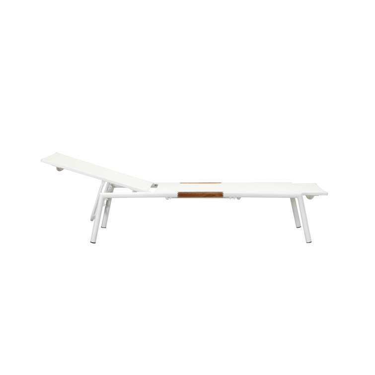 Stokes 25'' Outdoor Powder Coated Aluminum Chaise Lounge