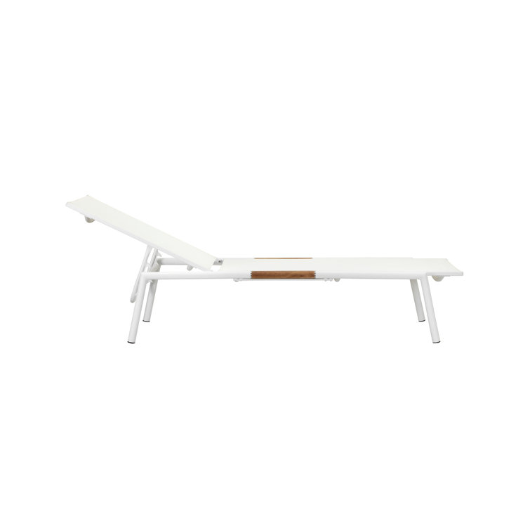 Stokes 25'' Outdoor Powder Coated Aluminum Chaise Lounge