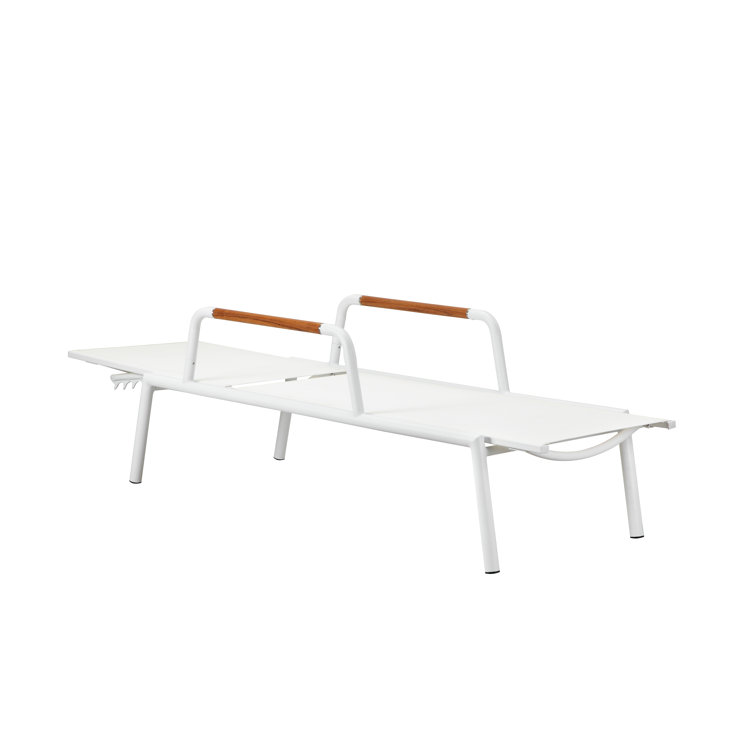 Stokes 25'' Outdoor Powder Coated Aluminum Chaise Lounge