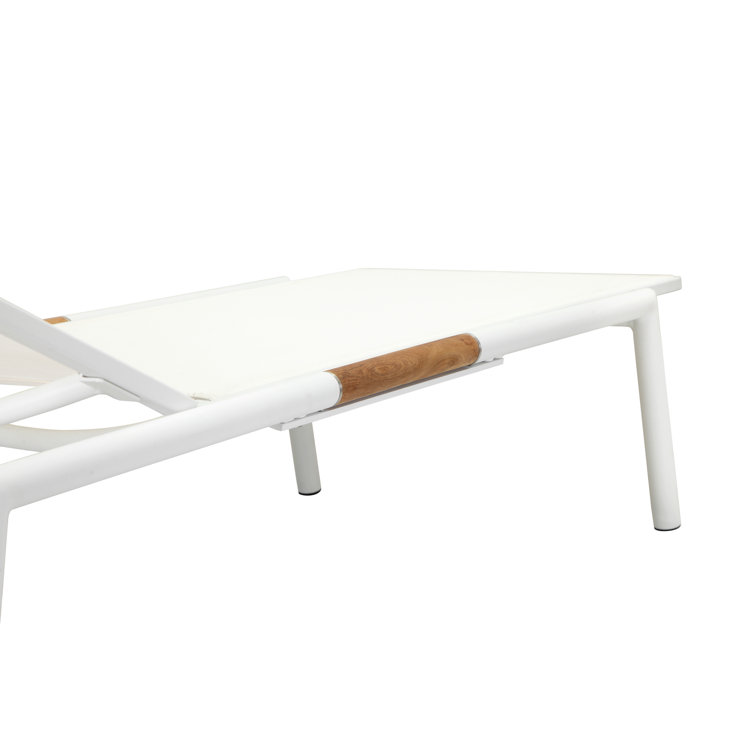Stokes 25'' Outdoor Powder Coated Aluminum Chaise Lounge