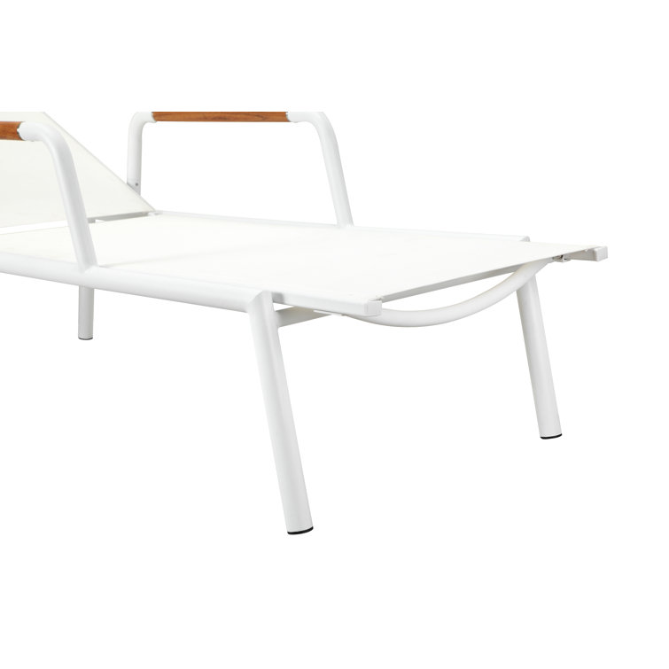 Stokes 25'' Outdoor Powder Coated Aluminum Chaise Lounge