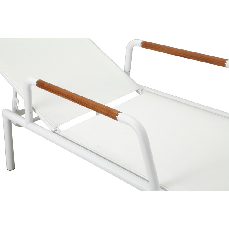 Stokes 25'' Outdoor Powder Coated Aluminum Chaise Lounge