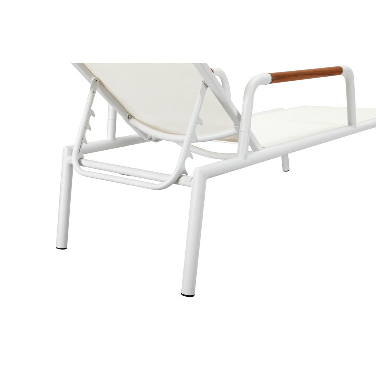 Stokes 25'' Outdoor Powder Coated Aluminum Chaise Lounge