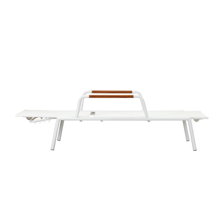 Stokes 25'' Outdoor Powder Coated Aluminum Chaise Lounge