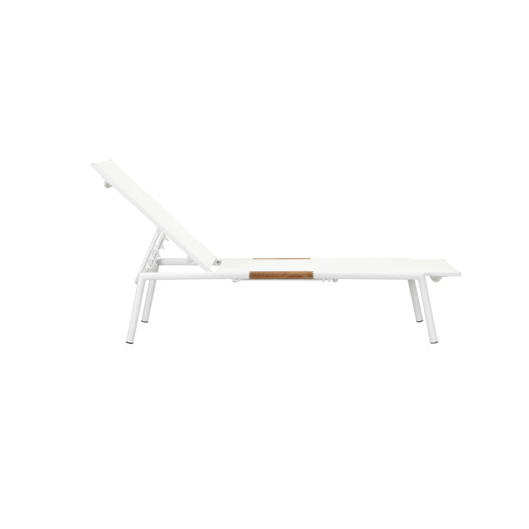 Stokes 25'' Outdoor Powder Coated Aluminum Chaise Lounge