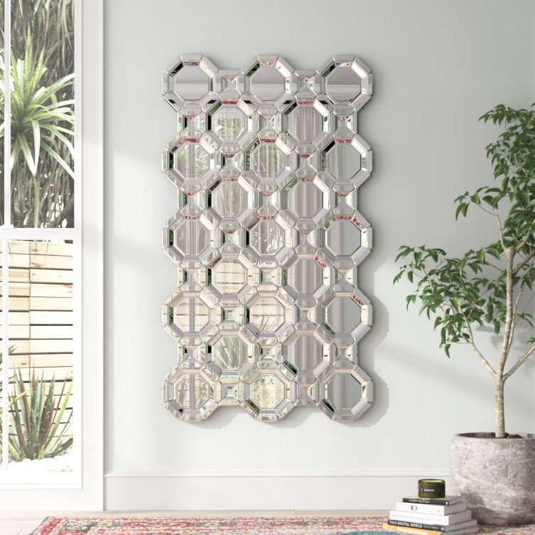 Elegant 75'' Beveled Wood Frame Mosaic Mirror