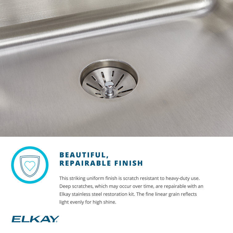 Lustertone 23.5" Stainless Steel Undermount Kitchen Sink with Perfect Drain