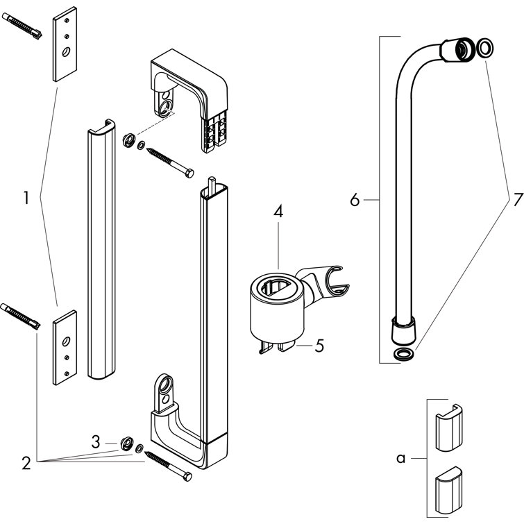 Chrome Modern Adjustable Wall-Mounted Shower Slide Bar