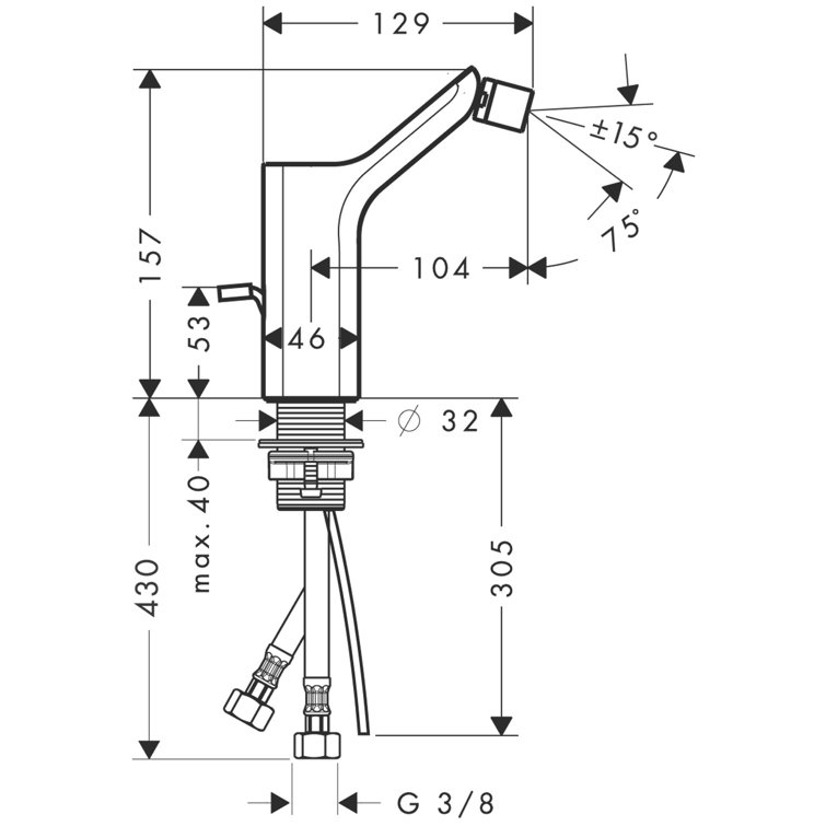 Modern Chrome Single-Hole Deck Mounted Faucet with Ceramic Disc Valve