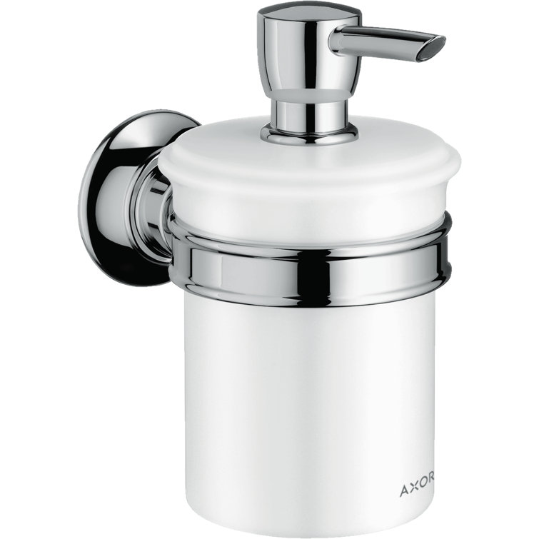 Sleek Polished Nickel Modern Wall-Mounted Soap Dispenser