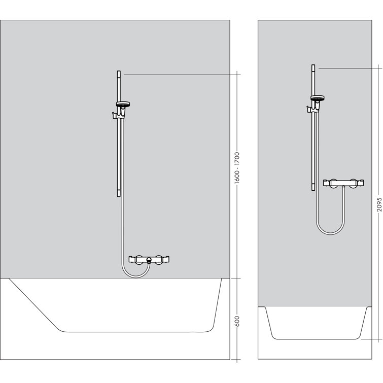 AXOR Citterio 36" Chrome Modern Wall Bar