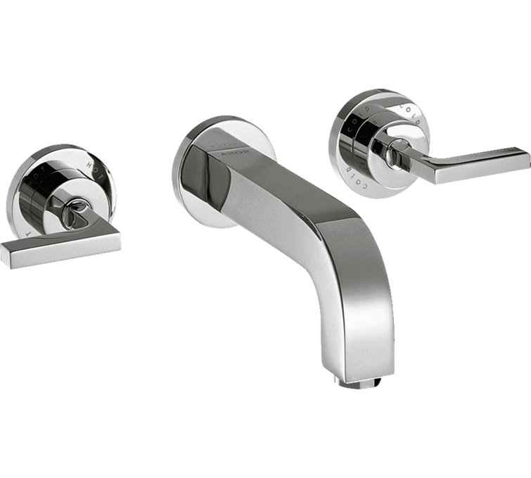 Modern Brushed Nickel 9" Wall Mounted Faucet with Chrome Finish