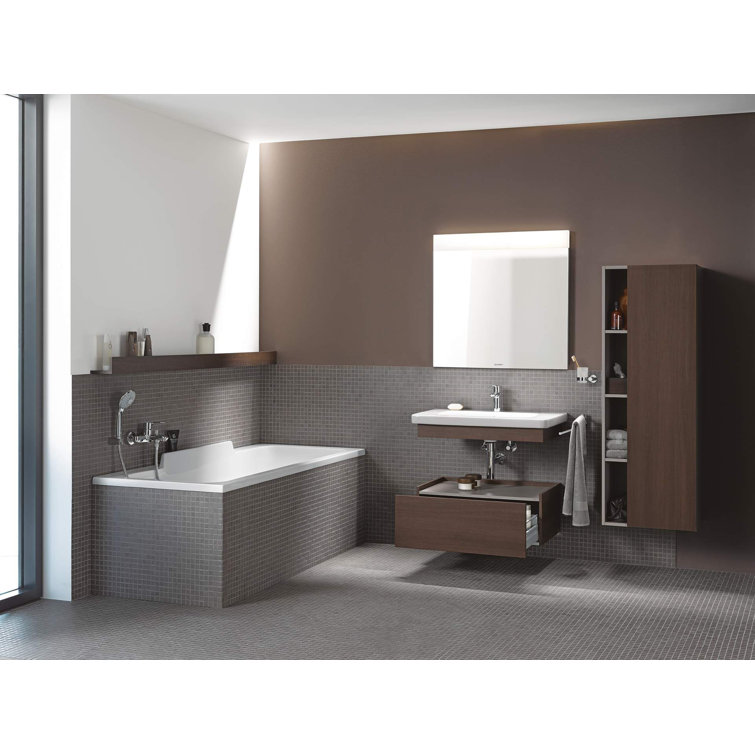 Elegant 40" White Ceramic Wall-Mount Bathroom Sink with Overflow