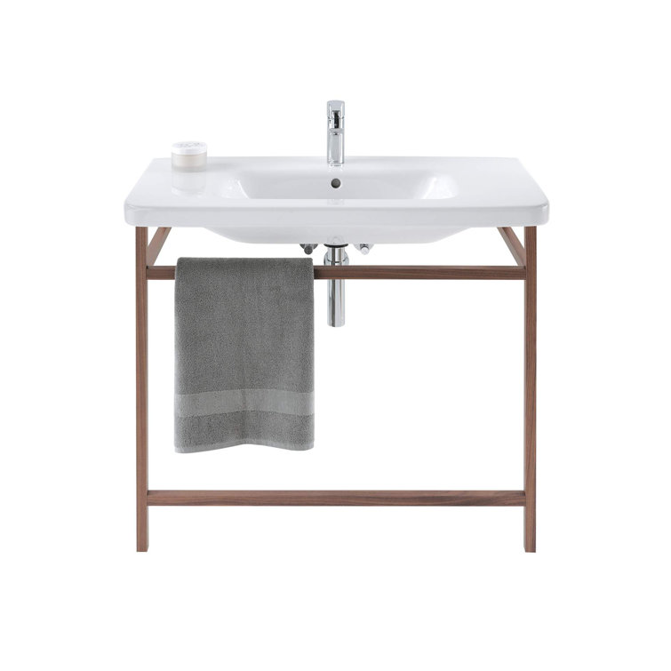 DuraStyle Traditional White Ceramic Rectangular Bathroom Sink