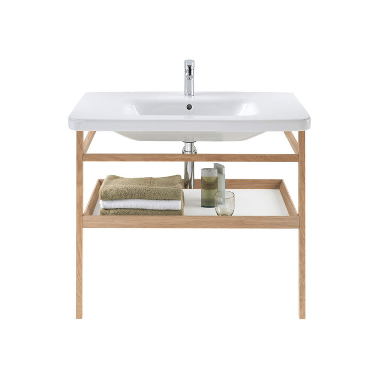 DuraStyle Traditional White Ceramic Rectangular Bathroom Sink