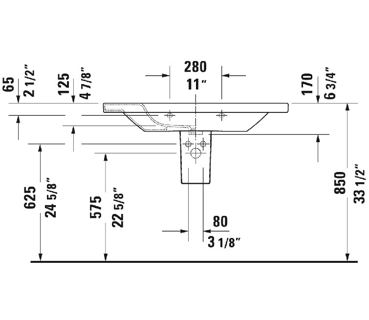 Elegant 40" White Ceramic Wall-Mount Bathroom Sink with Overflow