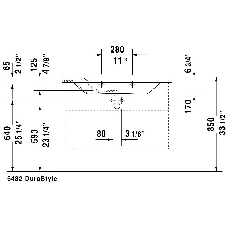 Elegant 40" White Ceramic Wall-Mount Bathroom Sink with Overflow