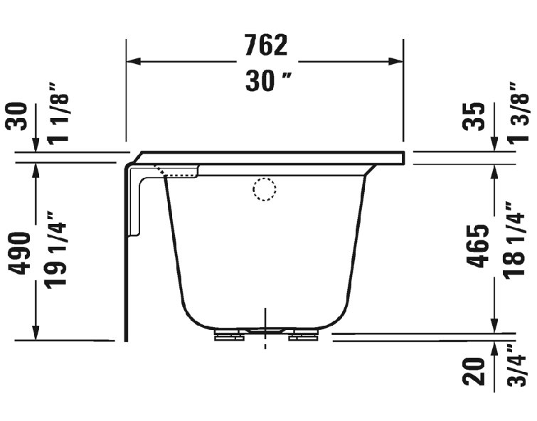 Architec 60" White Acrylic Alcove Soaking Bathtub