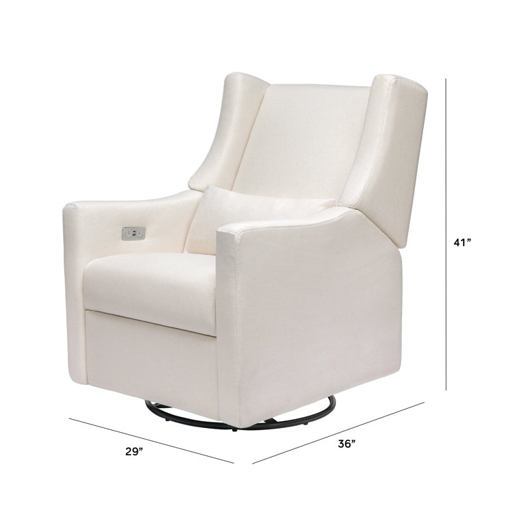 Eco-Weave Cream Performance Swivel Recliner Armchair with USB