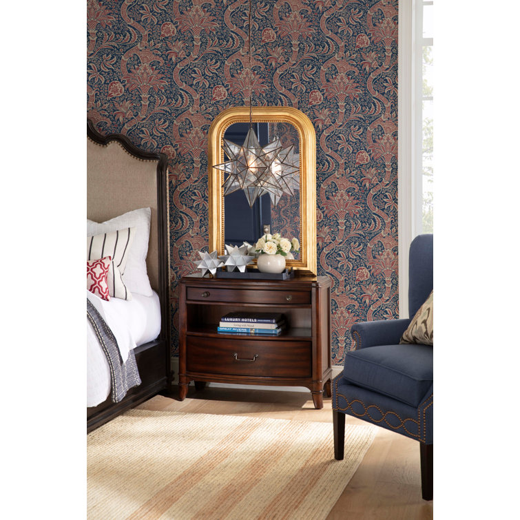 Elegant Gold Leaf Rectangular Wall Mirror with Beaded Frame