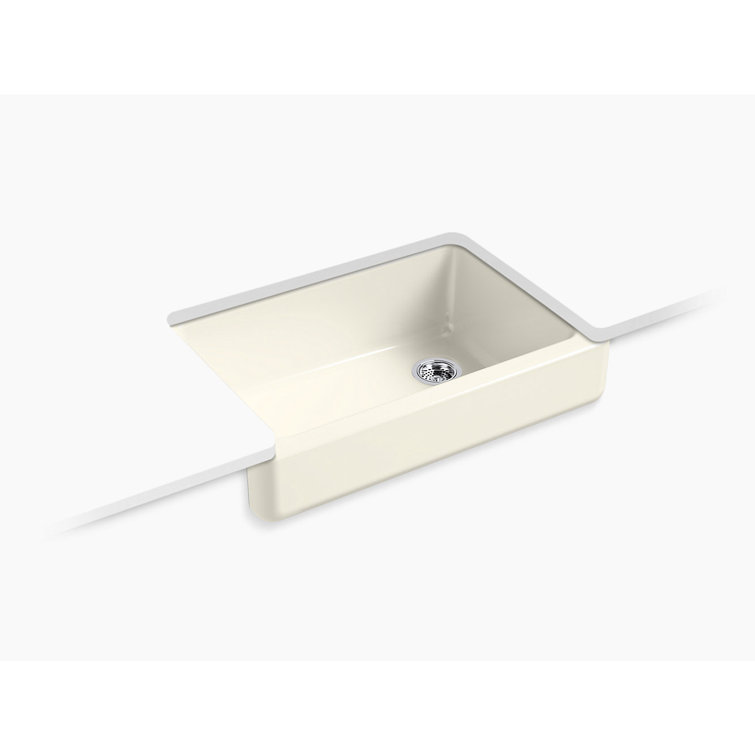 Biscuit Cast Iron Farmhouse Single Bowl Kitchen Sink