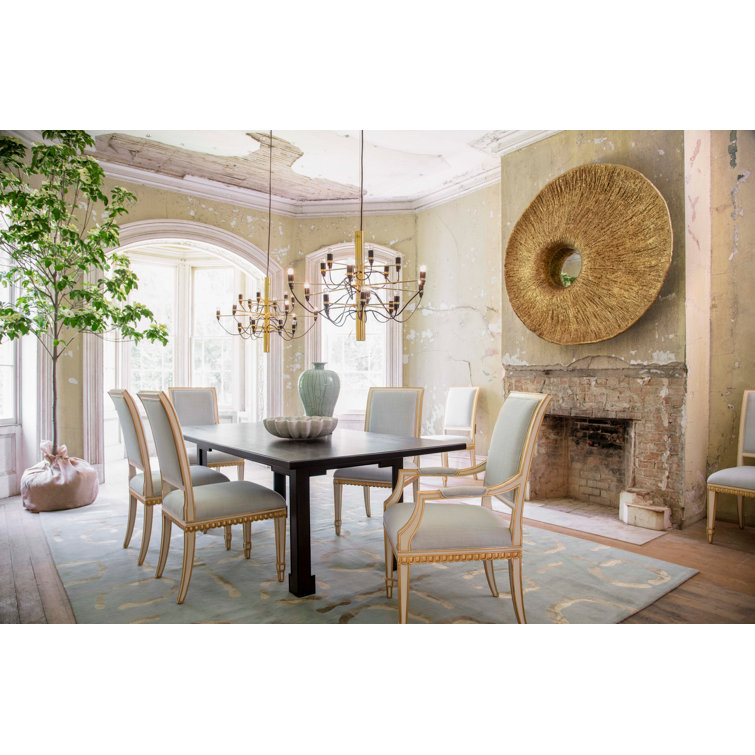 Dimensional Gold Leaf 58" Round Contemporary Accent Mirror