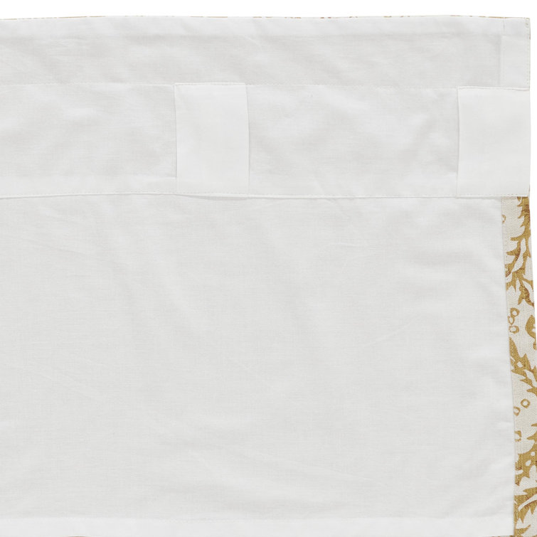 Elegant Dorset Gold Floral Cotton Curtain Pair, 84x40