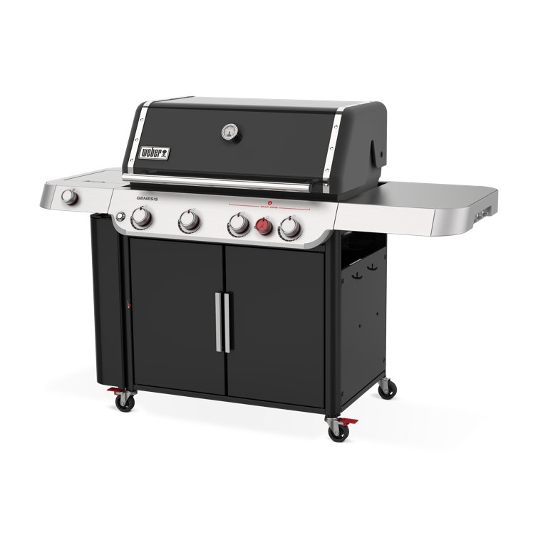 Genesis E-435 Black Liquid Propane Gas Grill with Stainless Steel Accents