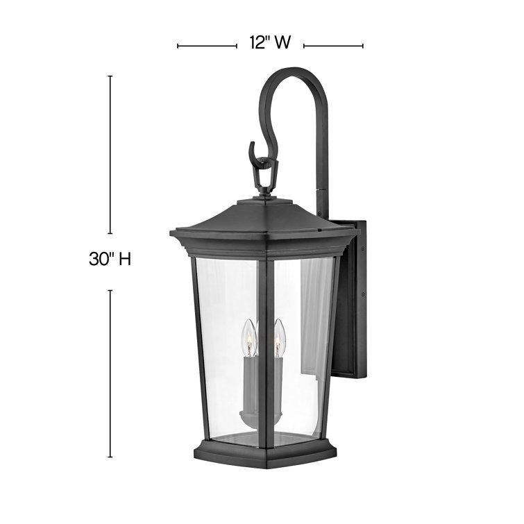 Bromley Museum Black Aluminum 3-Light Outdoor Wall Light