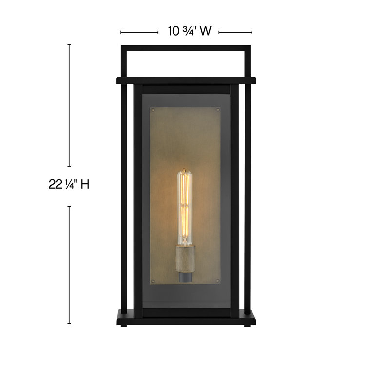 Langston Dimmable Outdoor Wall Sconce in Black and Bronze