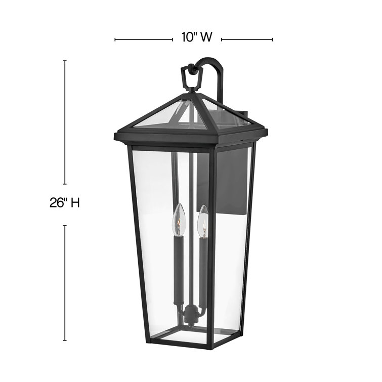 Museum Black Aluminum 2-Light Wall Sconce with Clear Glass