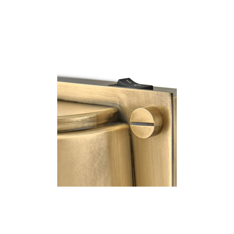 Heritage Brass Etched Glass Dimmable LED Wall Sconce