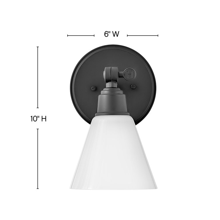 Arti 10" Black Cased Opal Glass Dimmable Vanity Light