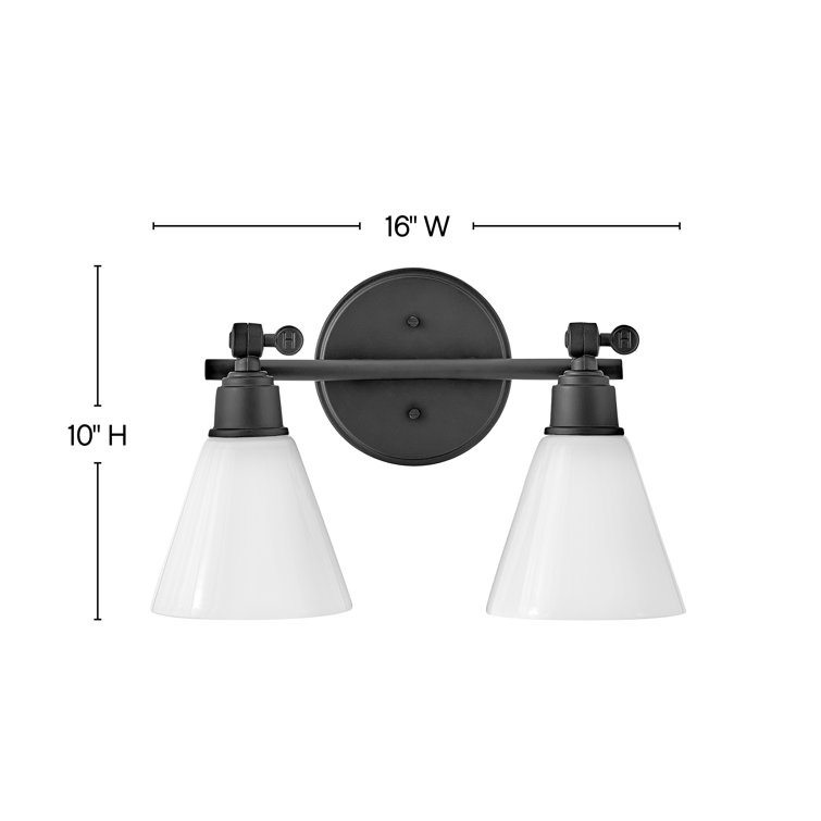 Arti Black Opal Glass 2-Light Adjustable Vanity Light