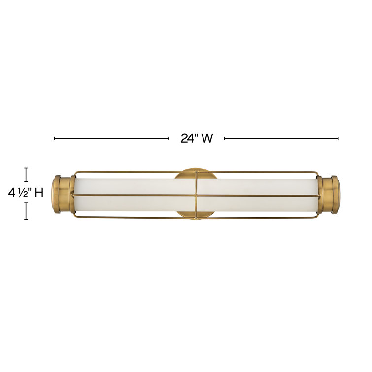 Saylor 24" Heritage Brass Dimmable LED Bath Vanity Light