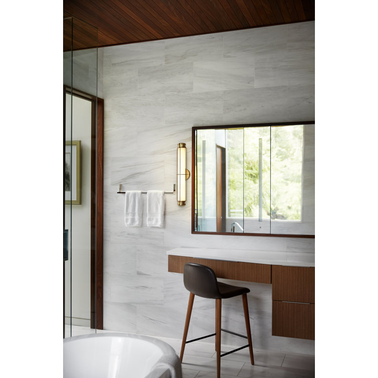 Saylor 24" Heritage Brass Dimmable LED Bath Vanity Light